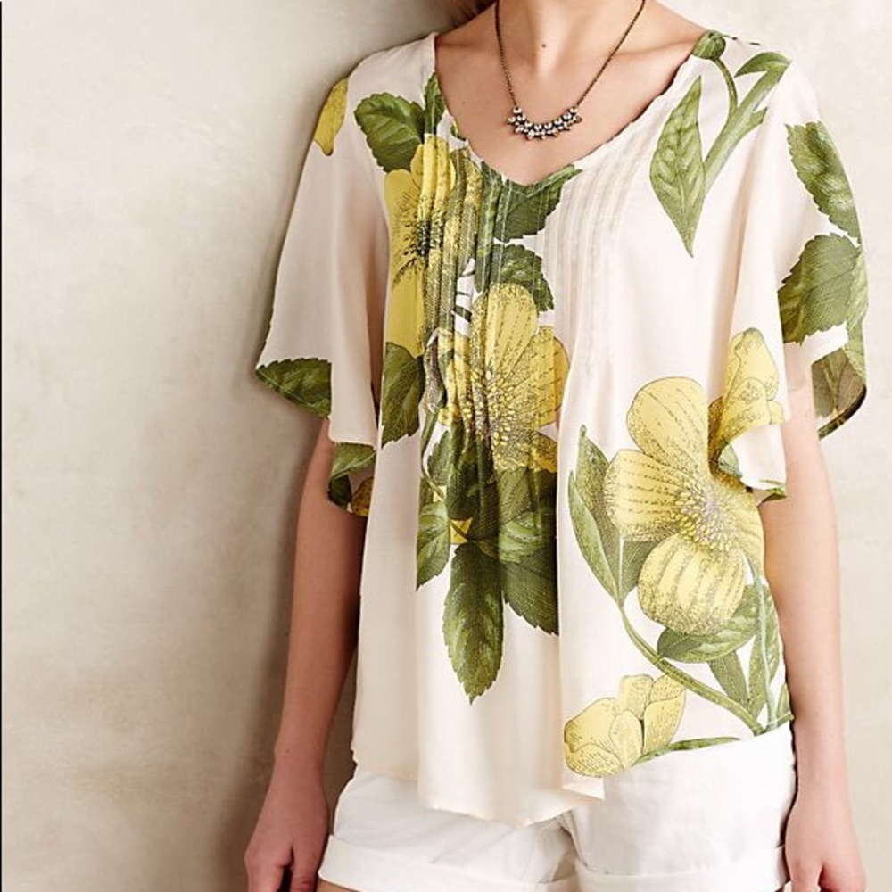 Maeve Maya floral flutter blouse